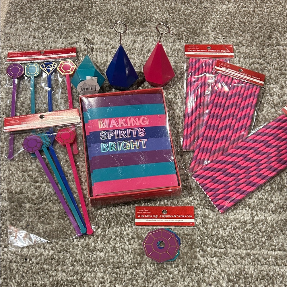 Ashland Vibrant Party Supplies Set with Pink and Blue Accents